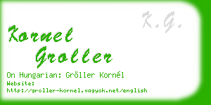kornel groller business card