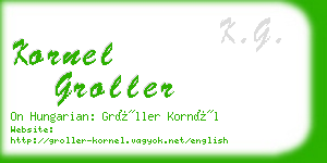 kornel groller business card
